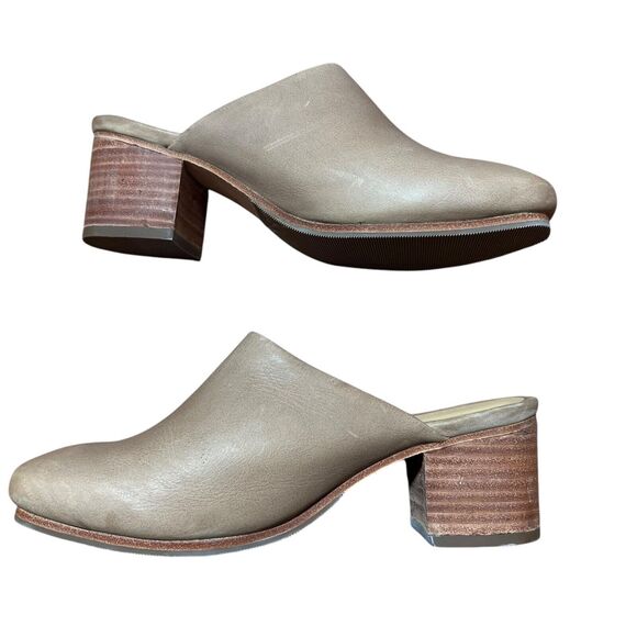 Nisolo All-Day Heeled Mule Shoes Womens Size 7.5 Almond Leather Slip On Comfort - Picture 7 of 10